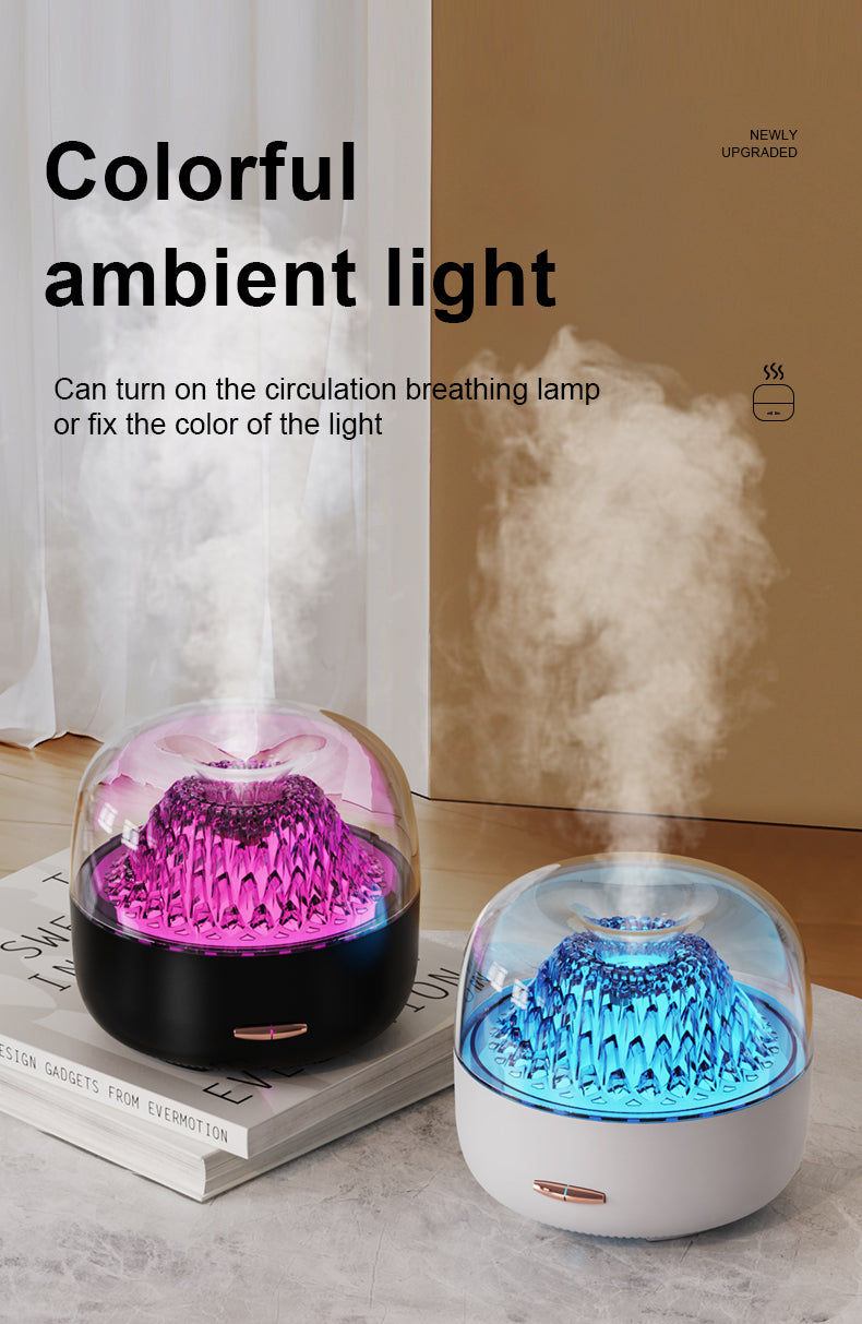 Aroma Diffuser with blue RGB light on table