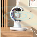 Mosquito killer lamp on a table with mosquitoes around it