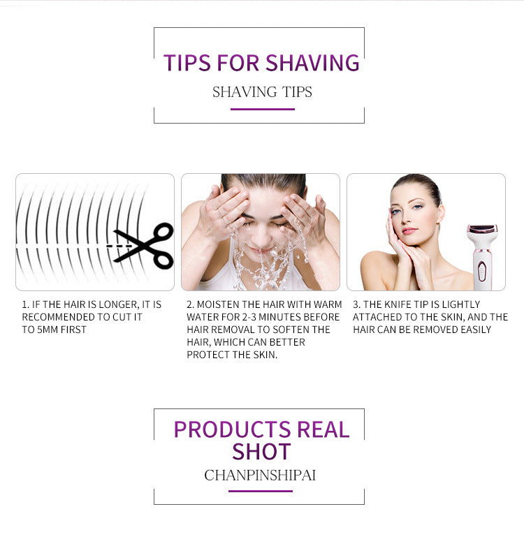 Shaving tips with product real shot on a white background
