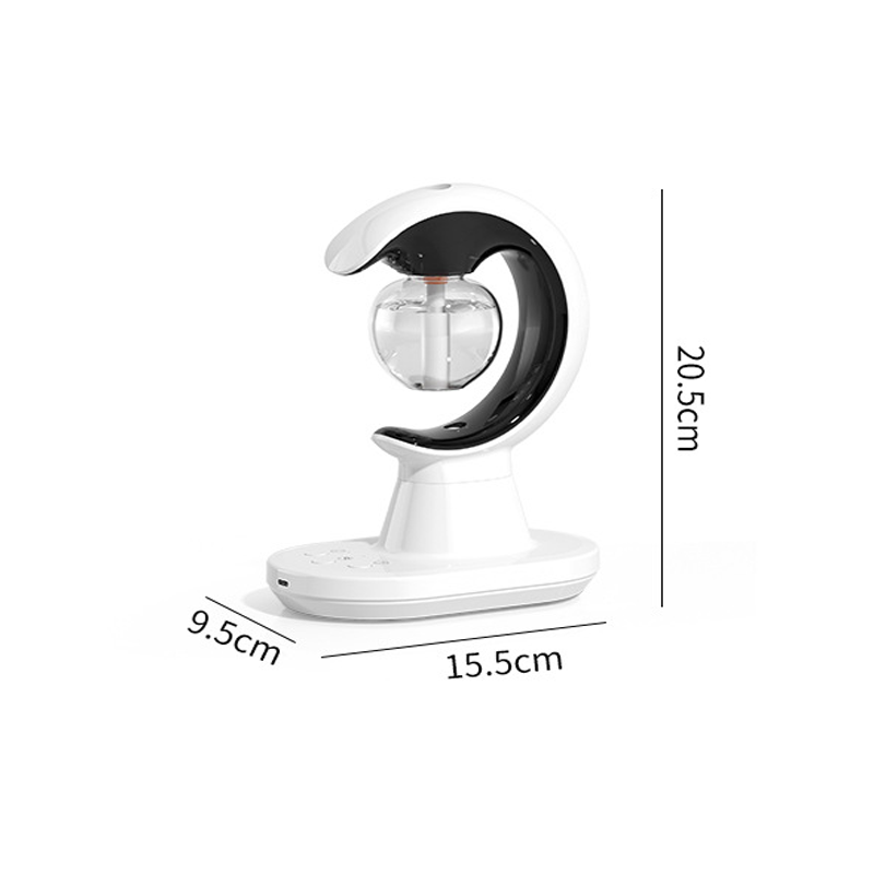 White and black decorative item with dimensions on a white background